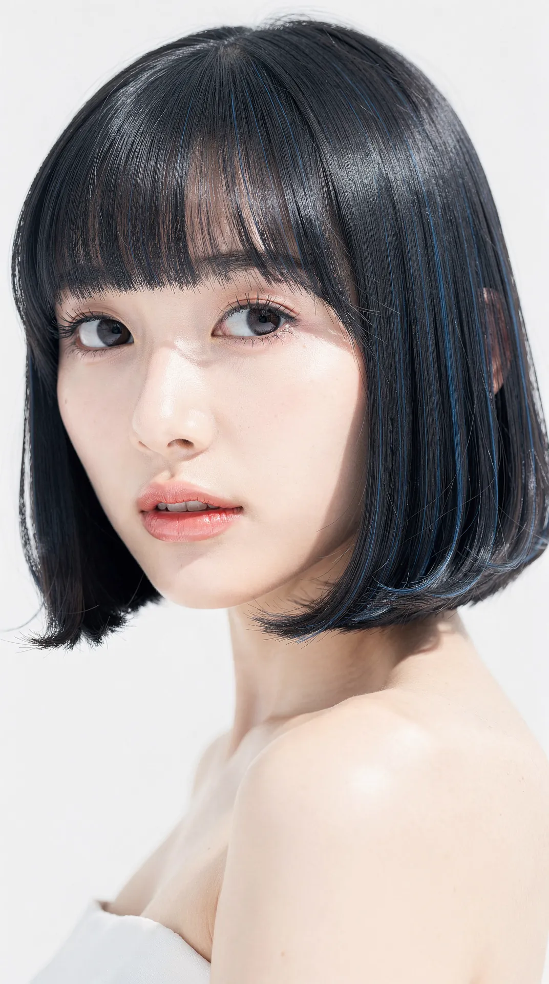 FLUX.2 [max] が生成した切りっぱなしボブ × ブルーブラック